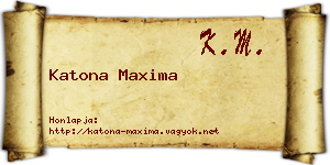 Katona Maxima névjegykártya